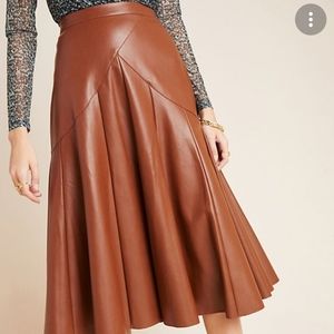 NWT Anthropologie Vegan Leather Skirt